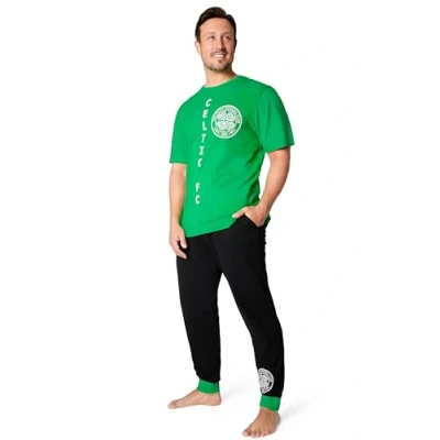 Image of Celtic FC Mens Pyjamas Set Nightwear T Shirt Long Bottoms PJs Lounge S 3XL Men Teenagers Gifts for (Green/Black, 3XL)