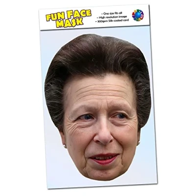 Image of 1 x Anne Princess Royal Family Celebrity Face Mask Ready To Wear Perfect For Coronation Parties