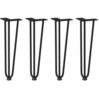 Image of vidaXL Hairpin Legs for Coffee Table 4 pcs Black 42 cm Solid Steel