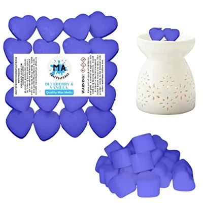 Image of 20 x Highly Scented Wax Melts Mini Hearts Many fragrances Designer Inspired (Blueberry &amp; Vanilla)