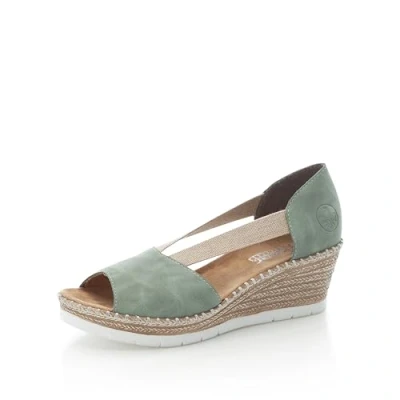 Image of Rieker Women&#039;s 619 x 1 Sandal, Green, 7.5 UK