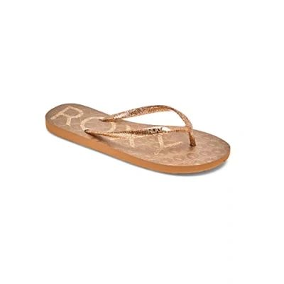 Image of Roxy VIVA Sparkle Tbar sandals, Women&#039;s, Size: 3, Bronze