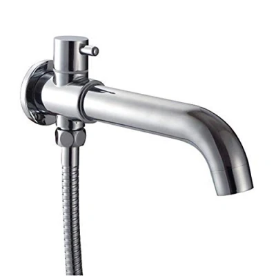 Image of Weirun Bathroom Brass Extra Long Faucet Tap Spout Filler Bathtub Shower Mixer Tub with Diverter Head Hose Connector,Chrome