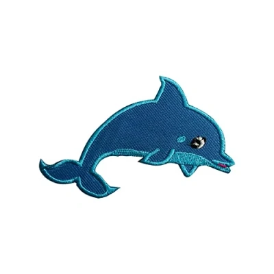 Image of Cute Baby Dolphin Patch Iron On Sew Embroidery Badge Country