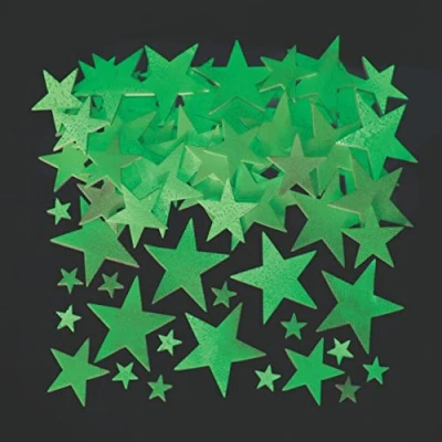 Image of Baker Ross FE692 Glow in the Dark Star Foam Stickers Pack of 195, Kids Stickers, Ideal for Children&#039;s Arts and Crafts Projects, Great Card Making Scrapbooking