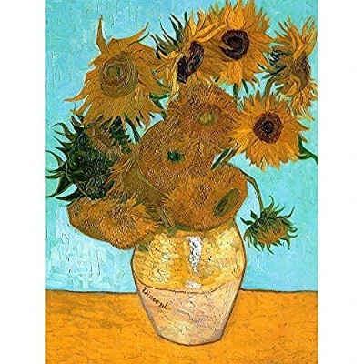 Image of Wee Blue Coo Van Gogh Vase With Twelve Sunflowers Unframed Wall Art Print Poster Home Decor Premium