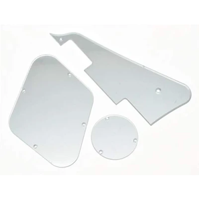 Image of Dopro Silver Mirror LP Pickguard &amp; Rear Plate Switch Cavity Covers for USA Les Paul