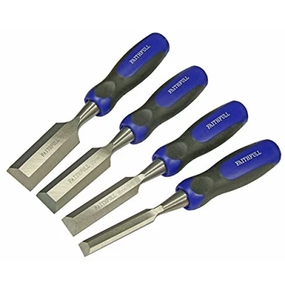 Image of Faithfull FAIWCBUTTS4 Short Blade Wood Chisel Set of 4 12, 18, 25, 32mm