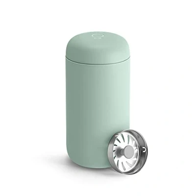 Image of Fellow Carter Move Travel Mug Vacuum Insulated Stainless Steel Coffee and Tea Tumbler with Ceramic Interior Splash Guard, Mint Chip, 12 oz Cup