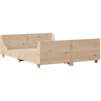 Image of vidaXL Bed Frame without Mattress 160x200 cm Solid Wood Pine