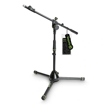 Image of Gravity MS 4222 B Short Microphone Stand with Folding Tripod Base and 2 Point Adjustment Telescoping Boom