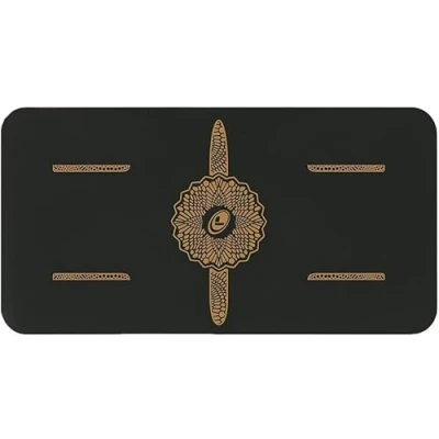 Image of Liforme Yoga pad Patented Alignment System, Warrior like Grip, Non slip, Eco friendly and biodegradable, 4.2mm thick for knee, elbow hand support during (Black &amp; Gold)