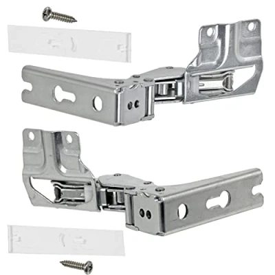 Image of Spares2go Integrated Door Hinge Pair for Bosch Fridge Freezer (Top Left, Bottom Right + Upper Right, Lower 3704 5.0, 3306 5.0/3307 12004051)