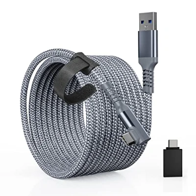 Image of Tiergrade Link Cable 6M Compatible with Quest2/Pico 4, USB A to C Accessories 5Gbps Data Transfer, Nylon Braided USB3.0 for VR Headset and Gaming PC