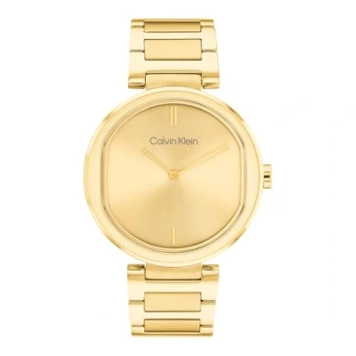 Image of Calvin Klein Analogue Quartz Watch for Women with Gold Colored Stainless Steel Bracelet 25200252