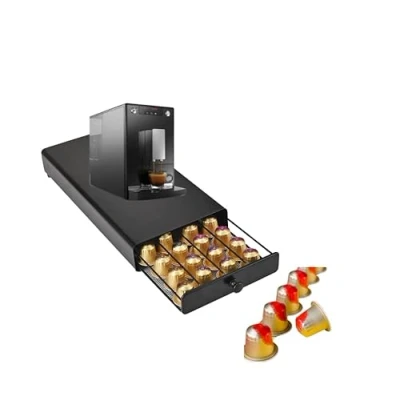 Image of Trendi Rotating Coffee Capsule Stand for Dolce Gusto Wire Rack Holds 24, 32, 36, 40, or 72 Pods, 360 Pod Tower, Stand, Space Saving Kitchen Storage Organizer (40 Pods)