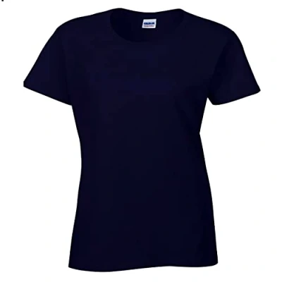 Image of Gildan Ladies/Womens Heavy Cotton Missy Fit Short Sleeve T Shirt (L) (Navy)