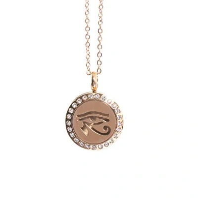 Image of Eye of Horus Aromatherapy Oil Diffuser Rose Gold Necklace Locket with Pad