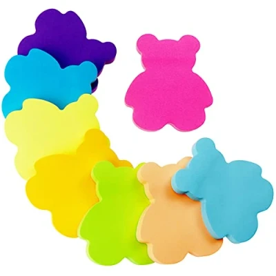 Image of Sticky Notes, 560 Sheets 8 Colors Bear Shape Self Notes Pad, Bright Post Stickies, Super Colour for Office Home School Meeting(76mmx76mm)