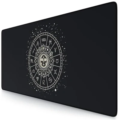 Image of TITANWOLF XXL Mouse Mat Pad 900 x 400 3mm Speed Gaming Extra Large MousePad Table Size Improved Precision and Design Zodiac