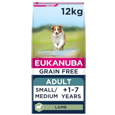 Image of Eukanuba Grain Free Rich in Lamb Complete Dry Dog Food For Adult Small &amp; Medium Breed Dogs 12KG