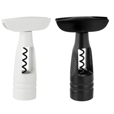 Image of Fackelmann Easy Corkscrew, Wine Bottle Opener, Use Large Grip Handle, Self Pulling, Non Stick Spiral, 22.6x11.6x4.5cm, Black or White
