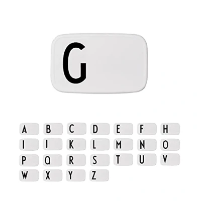 Image of Design Letters Personal Lunch Box White Personalised Food Storage Container for Men, Women, Girls and Boys Lunch/Food Travel Use as Sandwich Dishwasher &amp; Microwave Safe