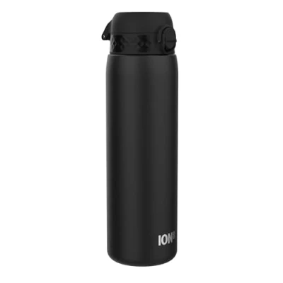 Image of Ion8 Vacuum Insulated Stainless Steel 1 Litre Water Bottle, 920 ml/31 oz, Leak Proof, Easy to Open, Secure Lock, Dishwasher Safe, Carry Handle, Metal Ideal for Sports and Yoga, Black