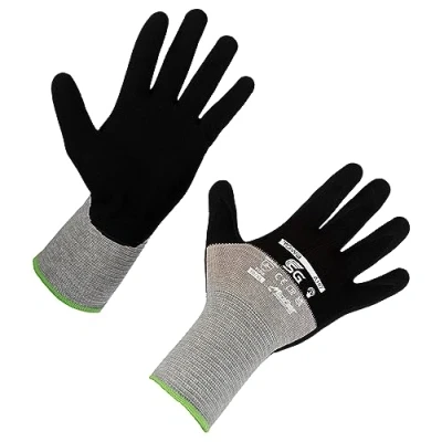 Image of Towa SG A187 Gloves Size 7/S Nitrile Coating Black/Grey