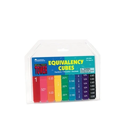 Image of Learning Resources Fraction Tower Equivalency Cubes 51 Pieces, Ages 6+ Maths Toys for Kids, Math Classroom and Homeschool Accessories, Fractions Kids,Back to School Supplies
