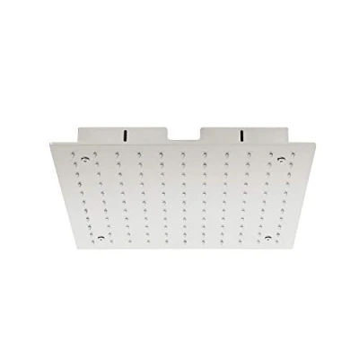 Image of Milano Orno Modern 400mm Square Ceiling Mounted Recessed Shower Head Brushed Nickel