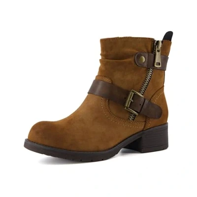 Image of Dunes Women&#039;s Max Moto Boot, Wide Widths Available, Tan, 5.5 UK