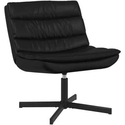 Image of vidaXL Swivel Chair Black Faux leather, Metal Medium Other