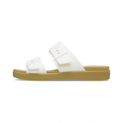Image of Crocs Women Sandal,Brooklyn Buckle Low,Chalk/Tan,7 UK