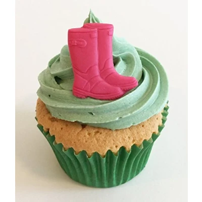 Image of 6 Fun &amp; Vibrant Edible Sugar Wellies: Pink