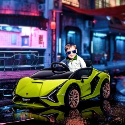 Image of 12V Kids Electric Ride On Car with Remote Control Licensed Toy Music Lights MP3 (3 5 Years) Green