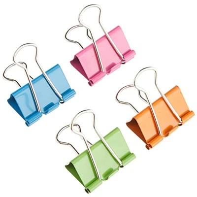 Image of Rapesco FBC32COL 32 mm Foldback Clips, Assorted Colours, Pack of 10