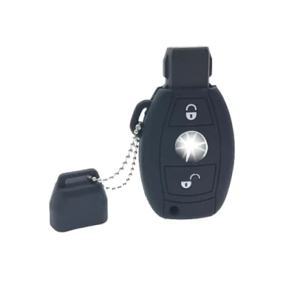 Image of Nordecco Silicone Protective Case Cover Compatible With Mercedes Model A B G CLA GLA VITO W176 W246 AMG, 2 Button, Top Cup, Key Chain (Black)