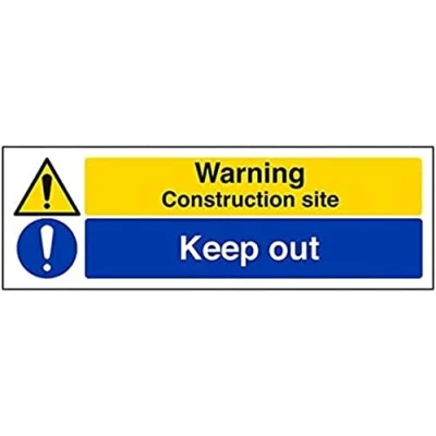 Image of V Safety Warning Building Warning, Construction Site/Keep Out 300 x 100 mm Sign
