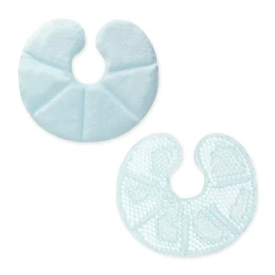 Image of Navaris Breast Gel Pads Hot or Cold Breastfeeding Pad Set Reusable Heat Cooling Compress Packs with Polyester Plush Backing 2 Pack, Blue