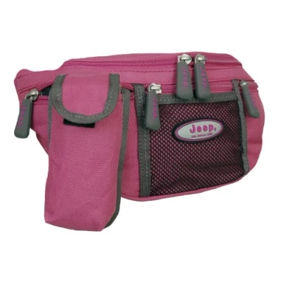 Image of Tough Polyester Jeep Womens Waist Bum Bag Fushia Pink