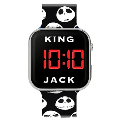 Image of Disney The Nightmare Before Christmas Jack Skellington Black Strap LED Watch NC4440