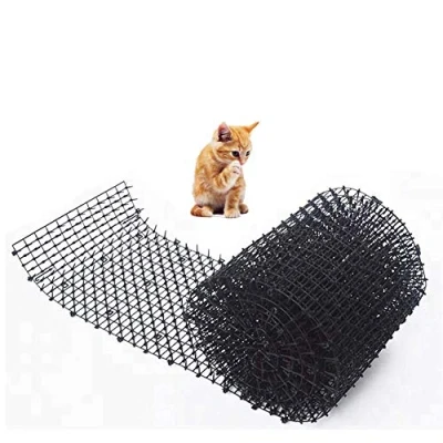 Image of Cat Scat Mat, Cats Spikes Repellent Deterrent, Defenders Prickle Strip Dig Stopper, Anti Bird, Pigeons, Crows, Seagulls, Dogs Protects Plants in Gardens(Black)