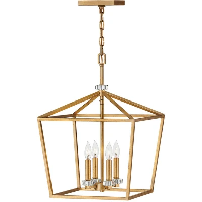 Image of Hinkley Stinson Lanterns Pendant Ceiling Light Distressed Brass