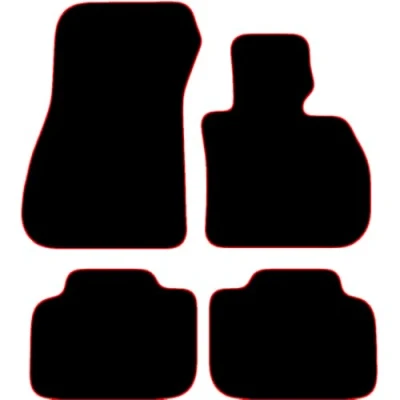 Image of Carsio Carpet Car Mats For BMW X1 2015 Onwards 4 Piece Set Tailored Fit Floor Mat Complete Accessory Black Custom Fitted All Weather, Anti Slip Backing &amp; Red Trim