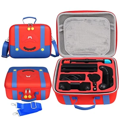 Image of Mario Carrying Case for Nintendo Switch Compatible with OLED, Portable Hard Messenger Bag Console, Dock, Pro Controller, Joy Con grip, Poke Ball Plus &amp; Accessories