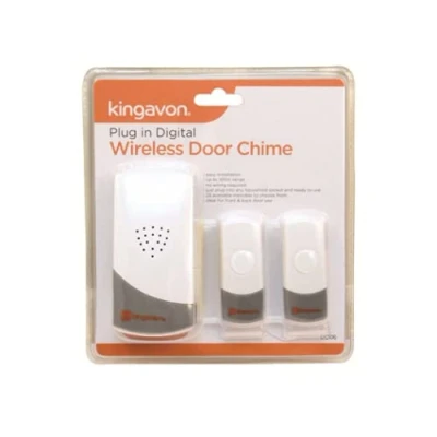 Image of Marco Paul Plug in Wireless Door Chime with Front &amp; Back Doorbell Digital Bell Extra Transmitter Ringer Home Office Security