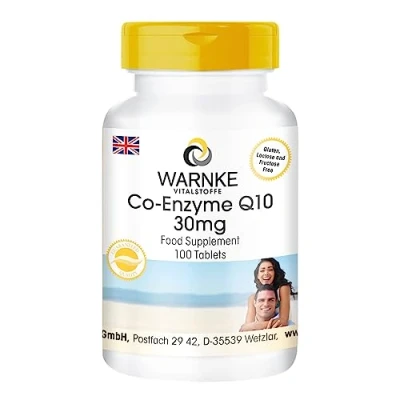 Image of Co Enzyme Q10 30mg, Vegan, 100 Tablets Warnke Vitalstoffe German Pharmacy Quality