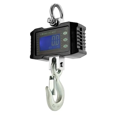 Image of QWORK® Digital Hanging Scale, 1000KG / 2204LBS, Aluminum Luggage For Wharf Weighing, Steel Raw Materials, Fishing