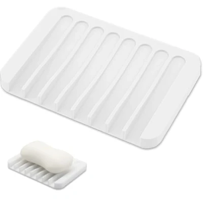 Image of 1 Piece Soap Dish,Soap Holder,Soap Box,Travel Case,Travel Dish with Drainage,Soap Dishes for Bathroom,Soap Bar Holder,Bar Holder,for Bathroom, Kitchen, Sink (White)